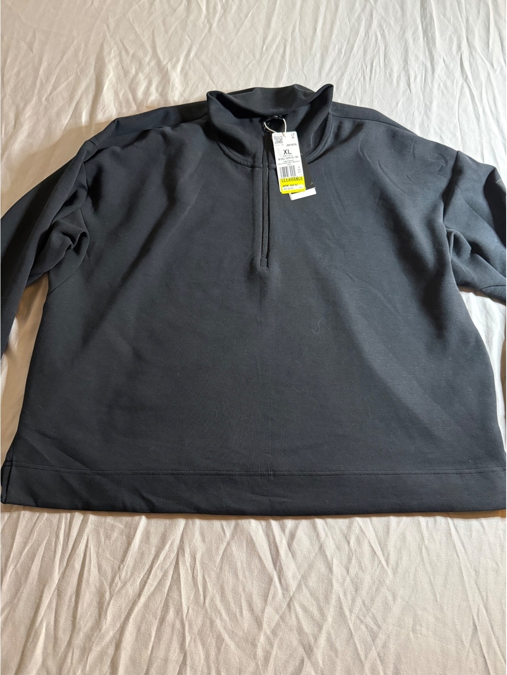 Adidas Women’s XL Black Quarter-Zip Pullover Sweatshirt with UPF 50+
